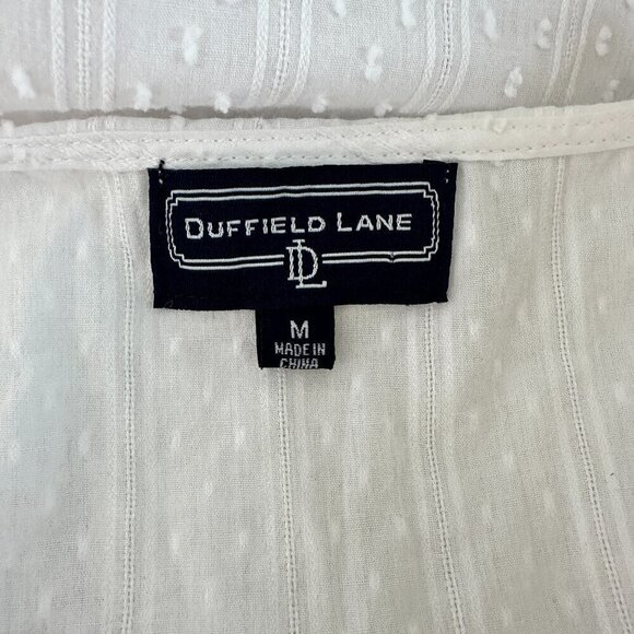 Duffield Lane White Ruffle Swiss Dot Sheer Mini Dress Size M - Picture 5 of 5